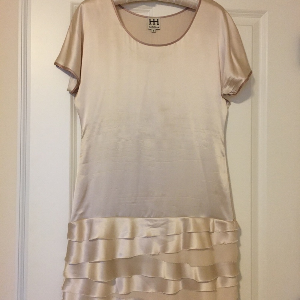Haute hippie 100%silk frayed frill dress sz s(2)